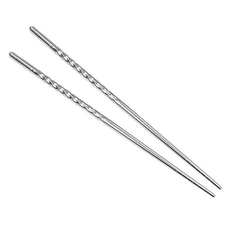Northio Baguettes / Chopsticks Longues en Acier Inoxydable - 38 cm  