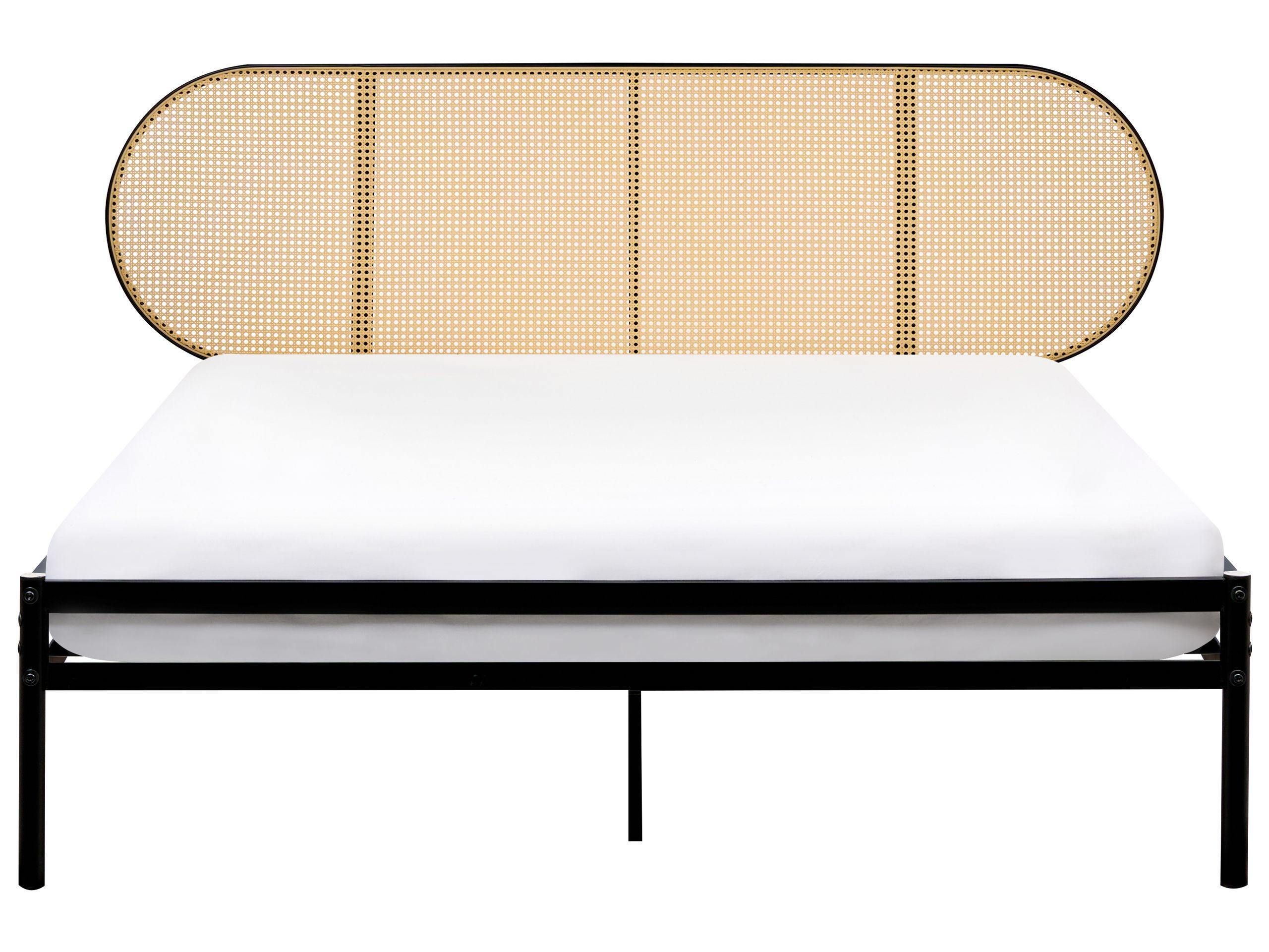 Beliani Lit avec sommier en Métal Moderne BOULIN  