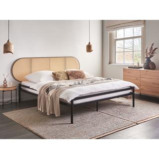 Beliani Lit avec sommier en Métal Moderne BOULIN  