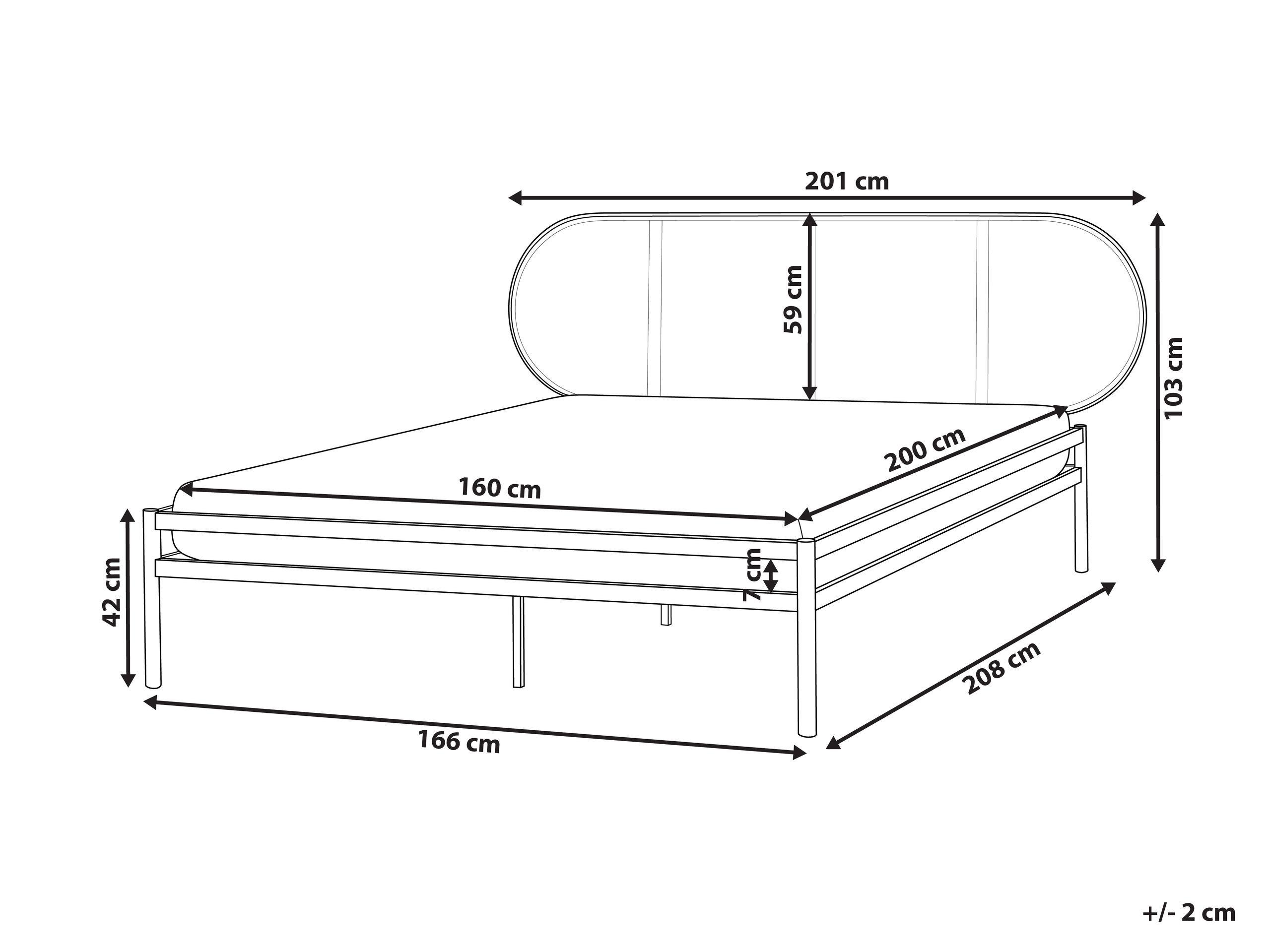 Beliani Lit avec sommier en Métal Moderne BOULIN  