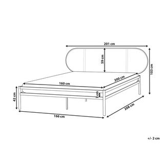Beliani Lit avec sommier en Métal Moderne BOULIN  