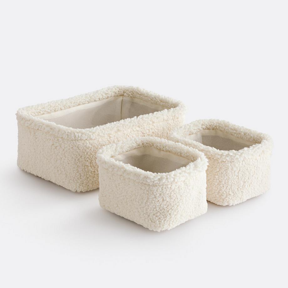 La Redoute Intérieurs Set BOKLIO aus 3 ineinander stapelbaren Körben aus Bouclé  