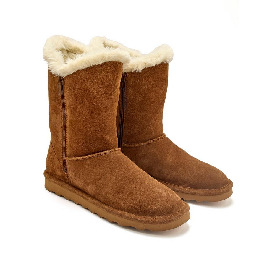 Pédiconfort  damen gefütterte stiefeletten mit doppeltem reißverschluss 