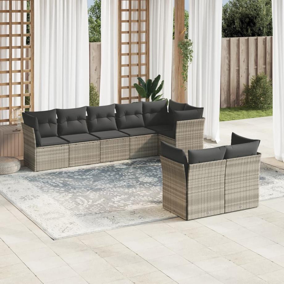 VidaXL Ensemble de canapés de jardin rotin synthétique  