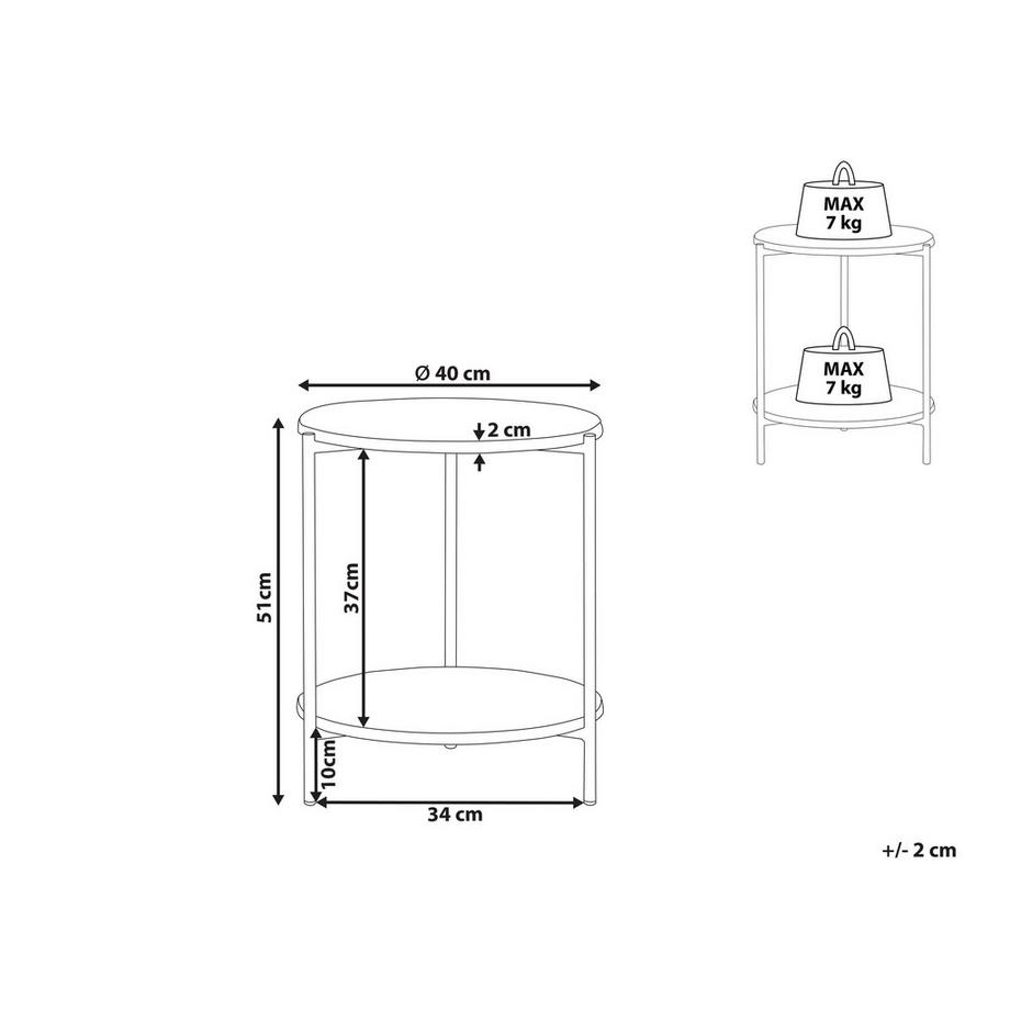 Beliani Table d'appoint en MDF Moderne REVA  