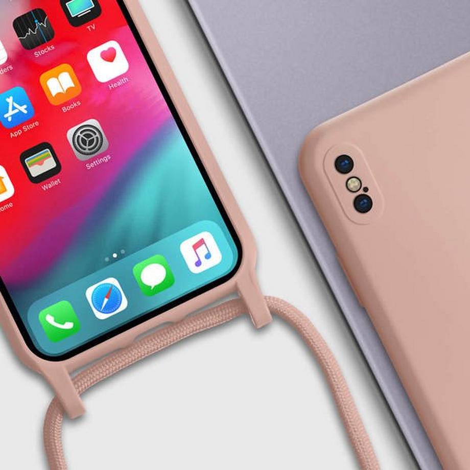 Avizar  Coque cordon iPhone X et XS Rose 