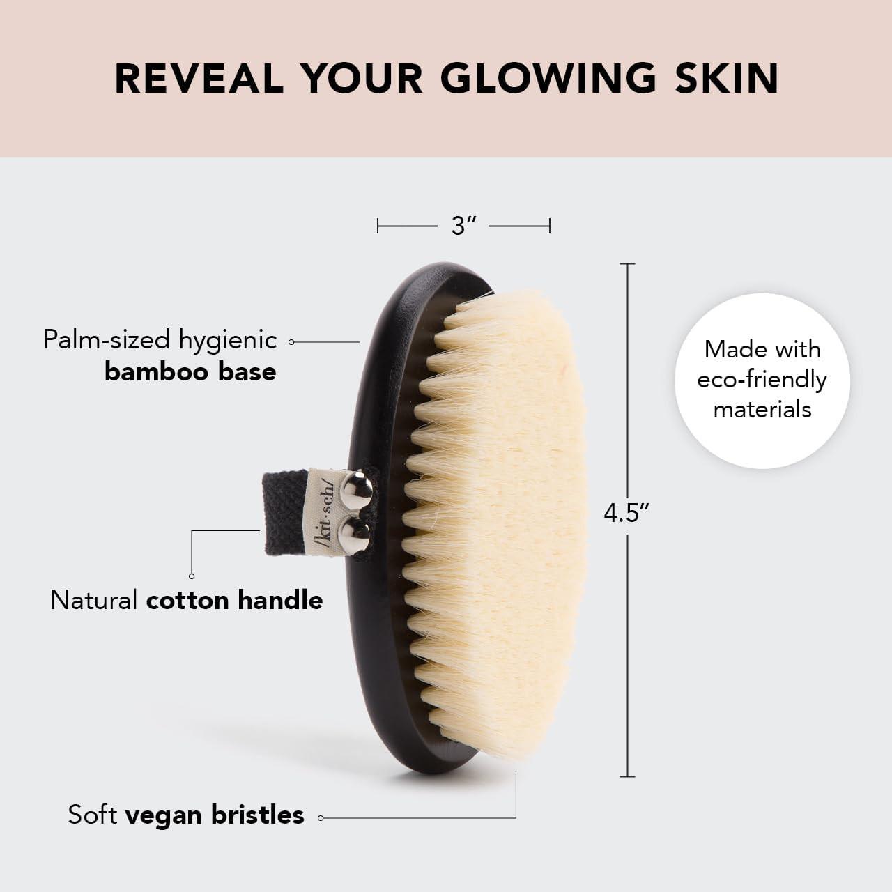 Dry Brushing Körperpeeling-Bürste, Schwarz – Fördert Lymphdrainage, Entfernt Abgestorbene Haut, Mit Aufhängeband