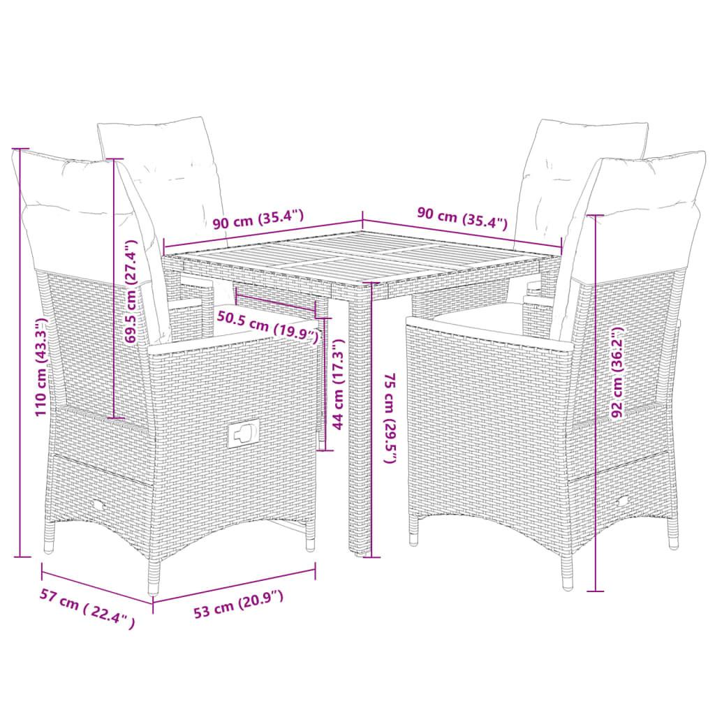 VidaXL Garten essgruppe poly-rattan  