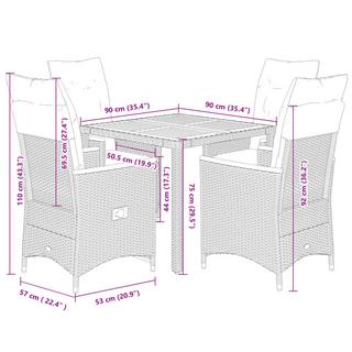 VidaXL Garten essgruppe poly-rattan  