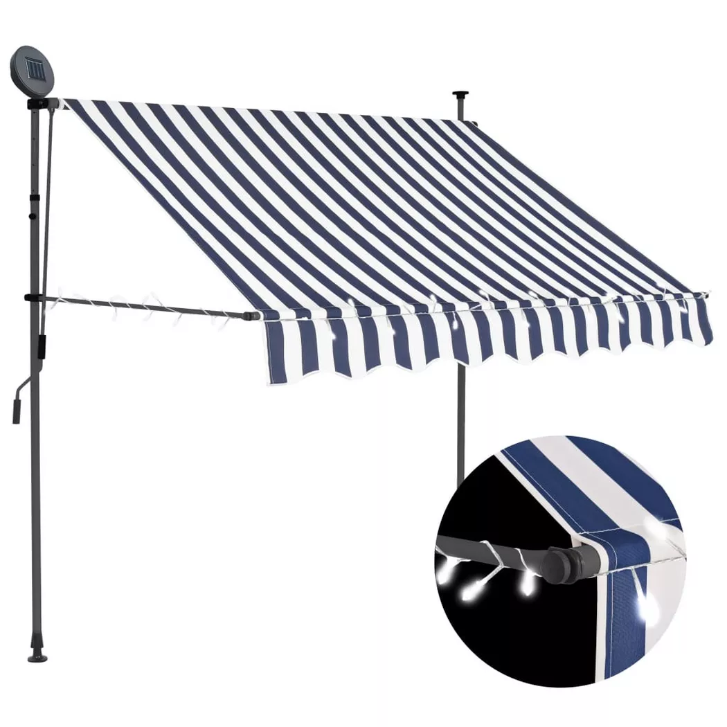 VidaXL - tenda da sole retrattile Tessuto, One Size, Blu