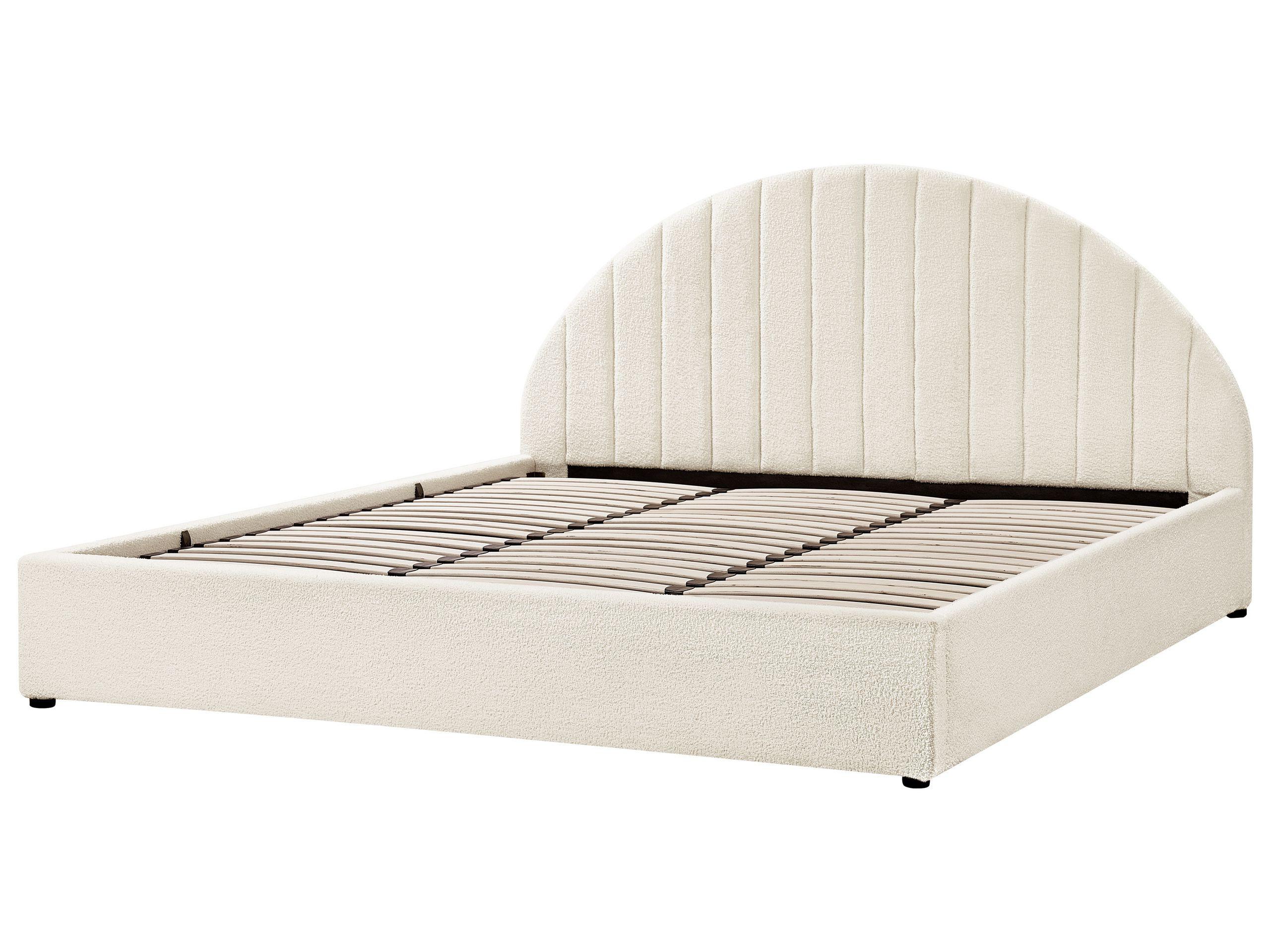 Beliani Bett mit Stauraum aus Bouclé Minimalistisch CHADENET  