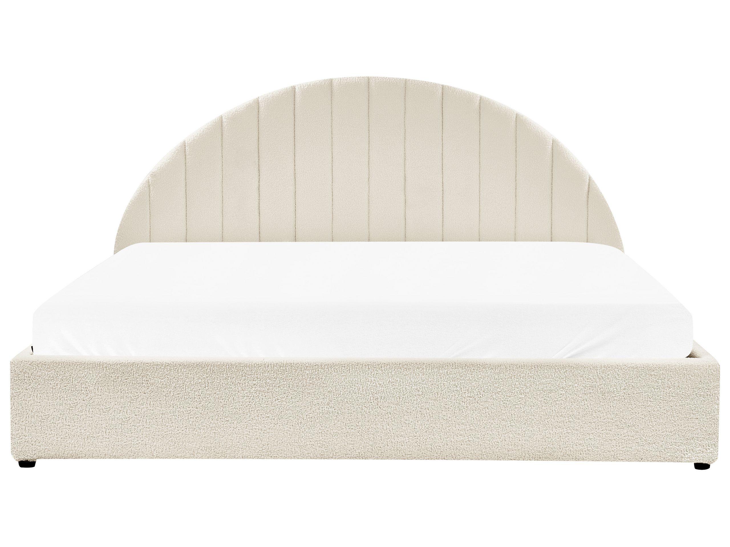 Beliani Bett mit Stauraum aus Bouclé Minimalistisch CHADENET  