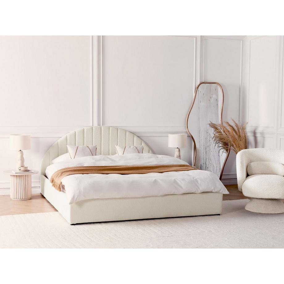 Beliani Lit ottoman en Bouclé  CHADENET  