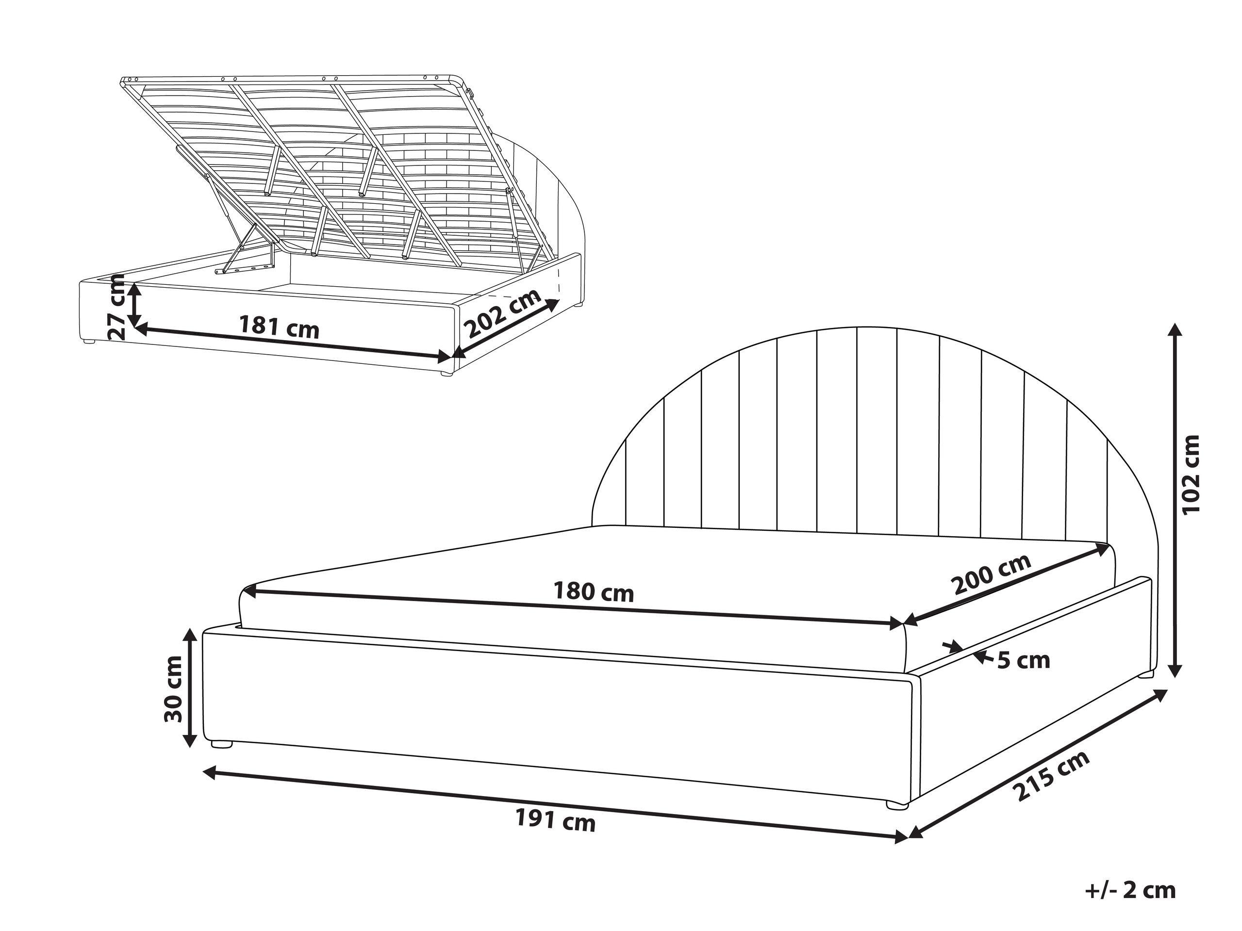Beliani Bett mit Stauraum aus Bouclé Minimalistisch CHADENET  