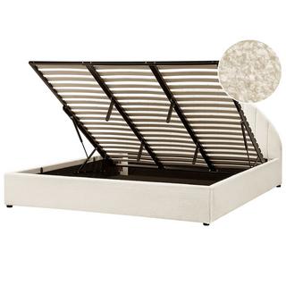 Beliani Bett mit Stauraum aus Bouclé Minimalistisch CHADENET  
