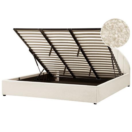 Beliani Bett mit Stauraum aus Bouclé Minimalistisch CHADENET  