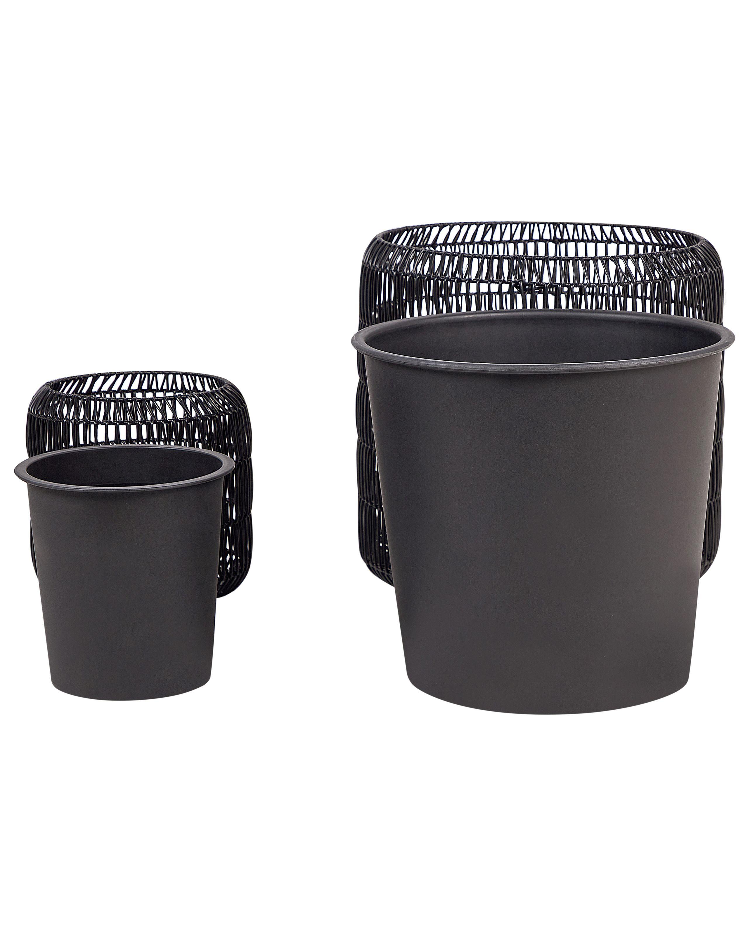 Beliani Set di 2 vasi per piante en Rattan sintetico Rustico BRODIEA  