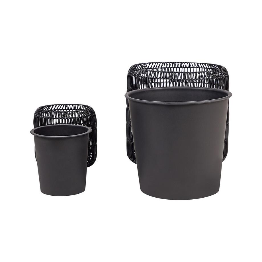 Beliani Lot de 2 pots de fleurs en Polyrotin Rustique BRODIEA  