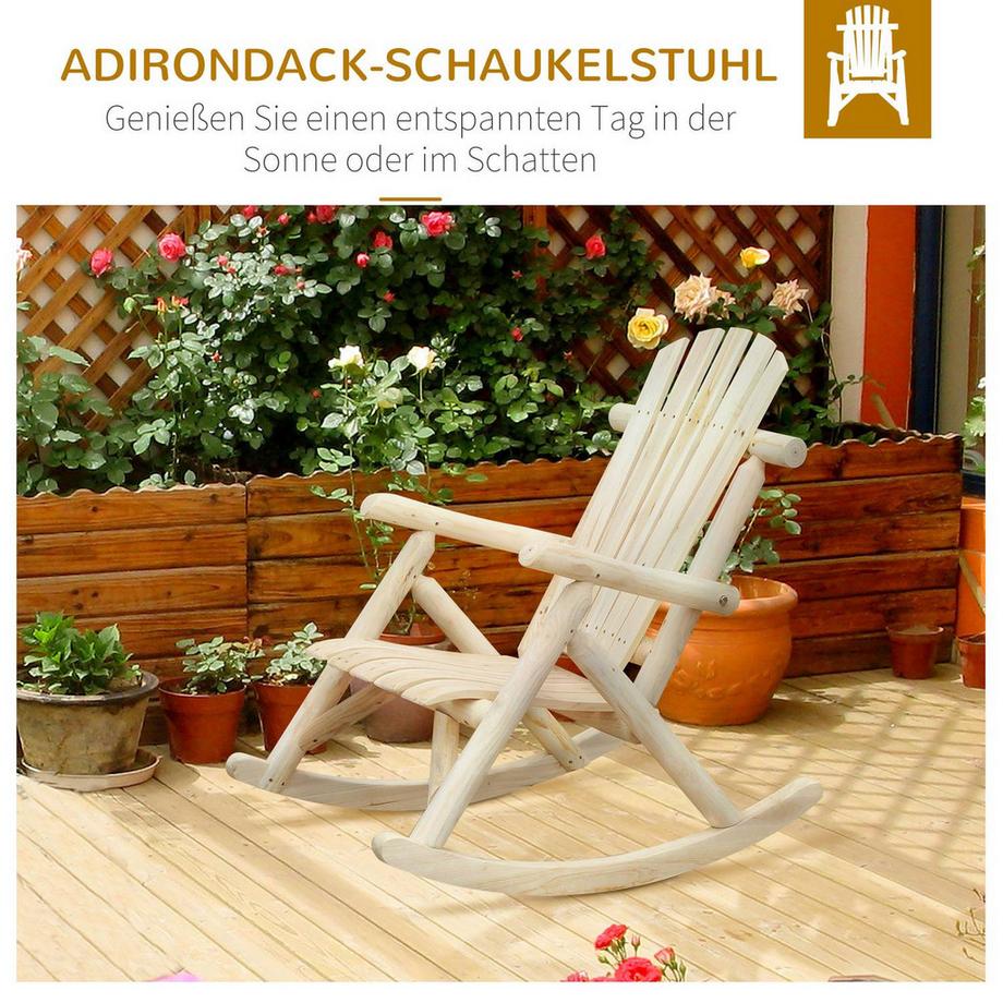 Northio  Schaukelstuhl Schwingsessel Schaukel Gartenstuhl Relaxstuhl Tannenholz Natur 