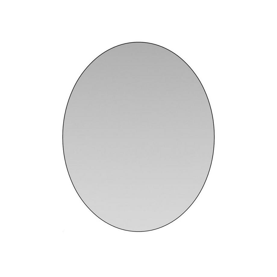 Vente-unique Armoire murale de salle de bain ovale avec miroir – Noir – RURI  