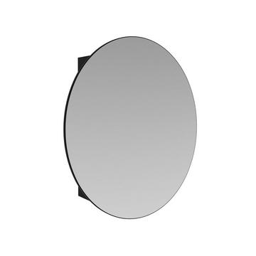 Armadietto a muro da bagno ovale con specchio Nero - RURI