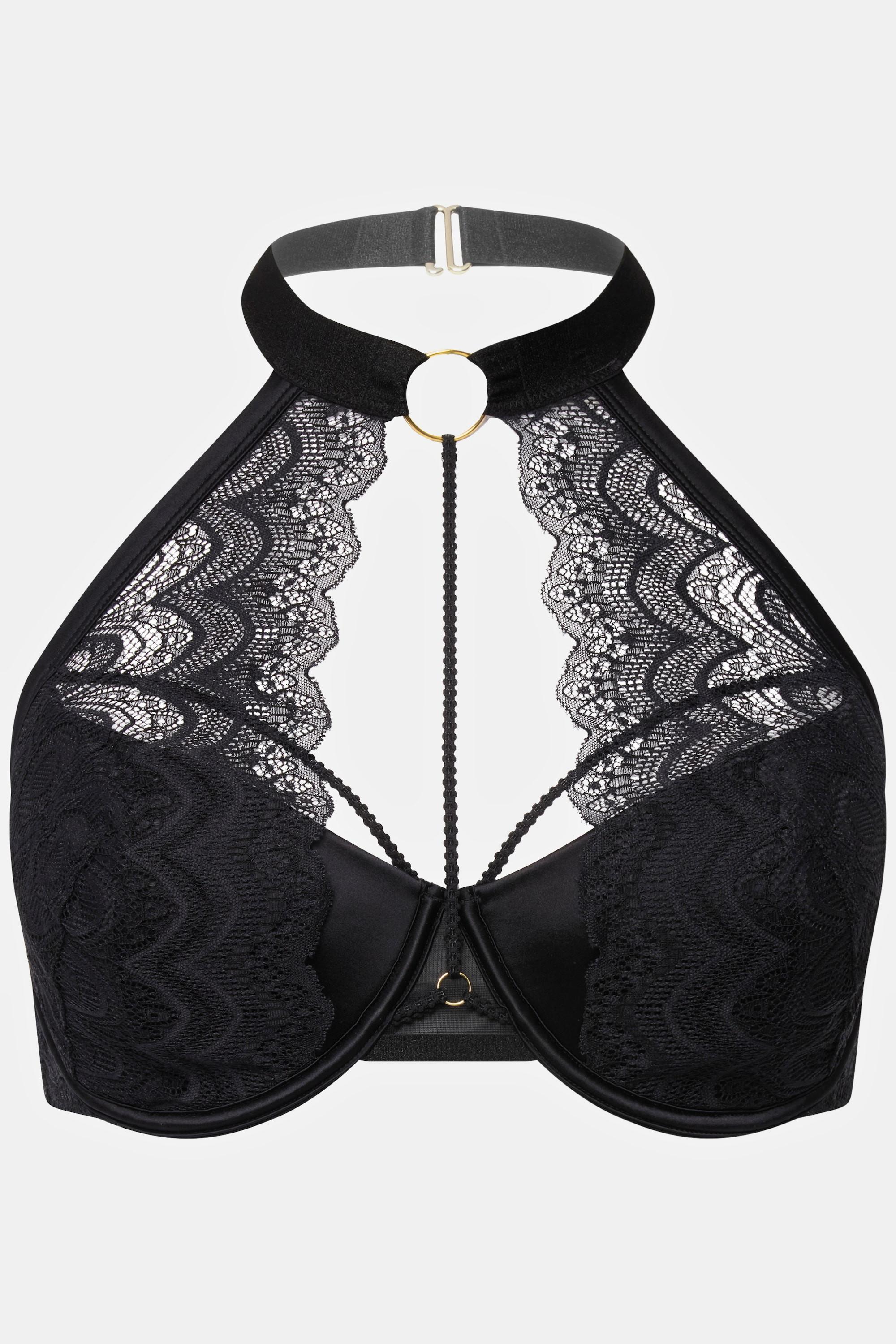 Ulla Popken  Reggiseno con ferretto, scollo a prendisole, laccetti, coppe B-D 