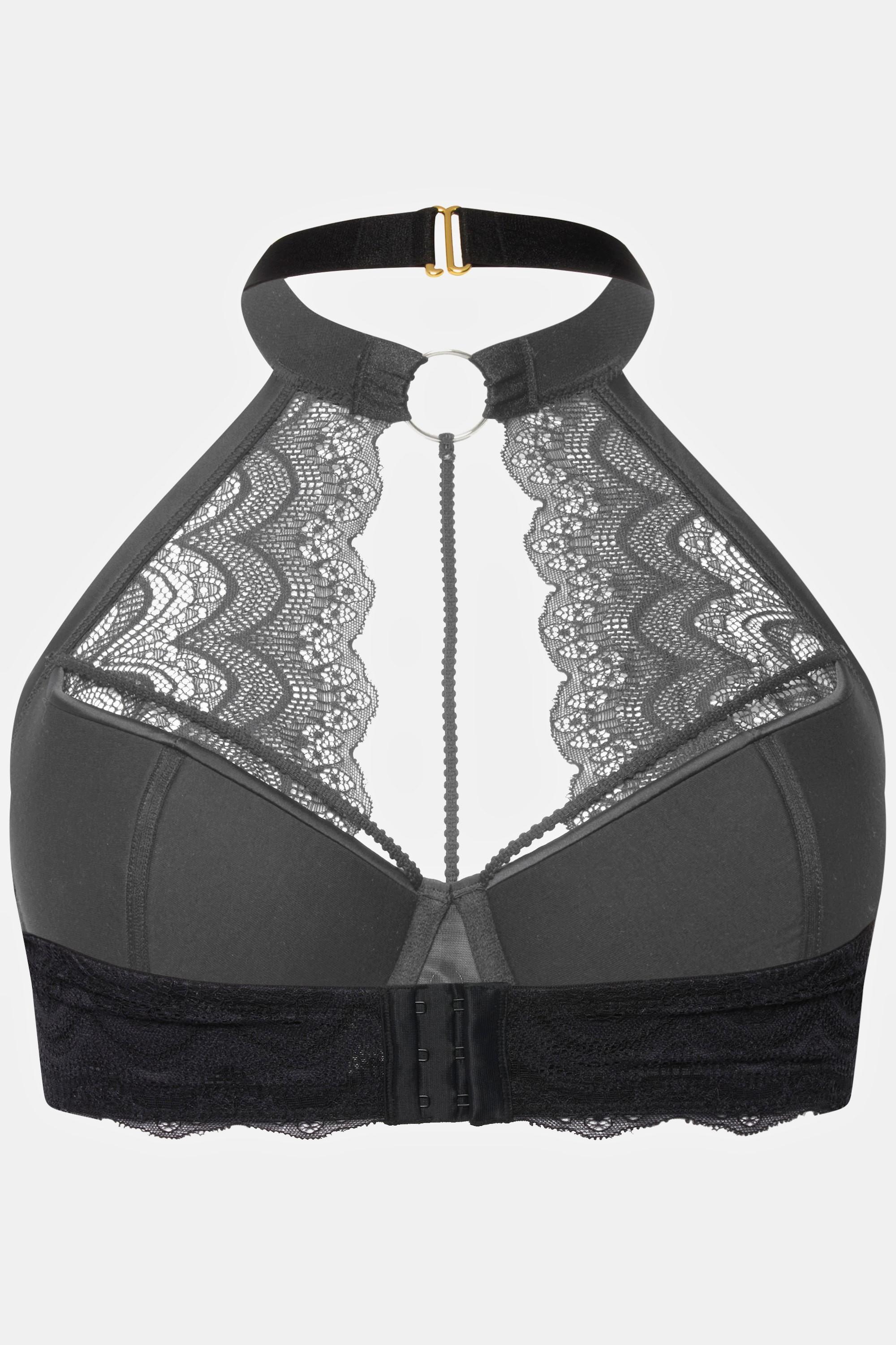 Ulla Popken  Reggiseno con ferretto, scollo a prendisole, laccetti, coppe B-D 