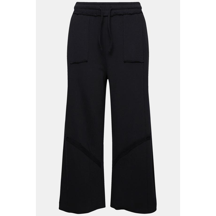 Ulla Popken Culottes in Felpa Cuciture Decorative Cintura Elastica  