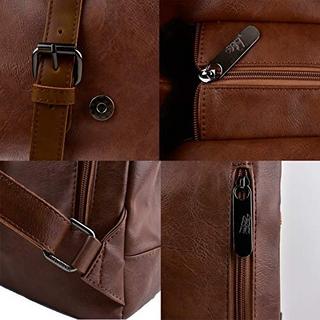 Only-bags.store Retro PU Leder Vintage Rucksack 14 Zoll  