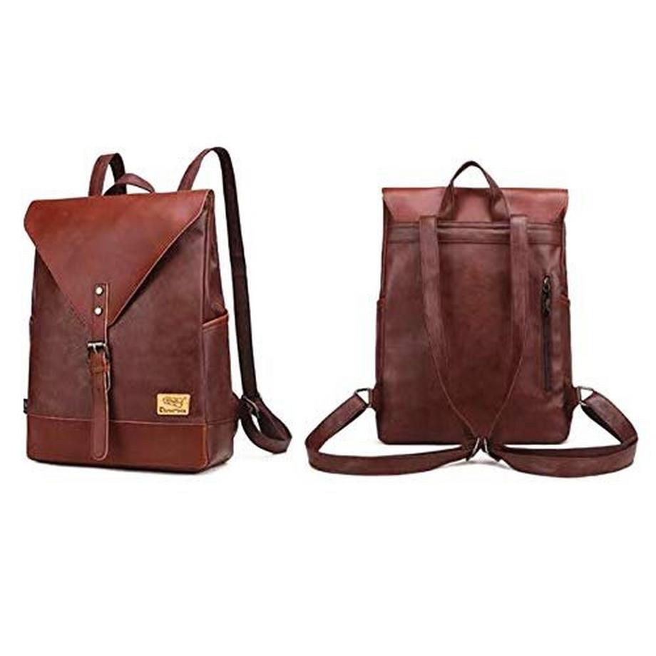 Only-bags.store Zaino vintage in pelle PU retrò 14 pollici  