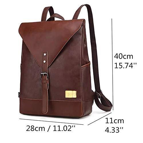 Only-bags.store Retro PU Leder Vintage Rucksack 14 Zoll  