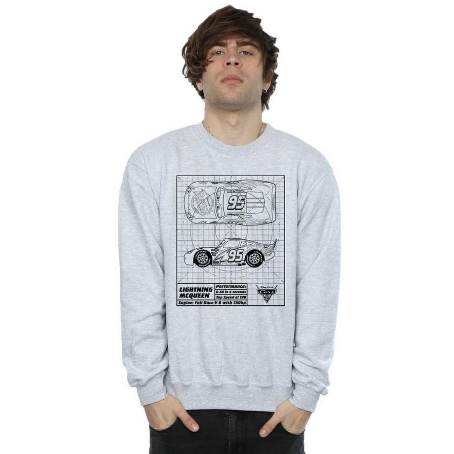 Disney Pixar Cars Lightning McQueen Blueprint Sweatshirt  