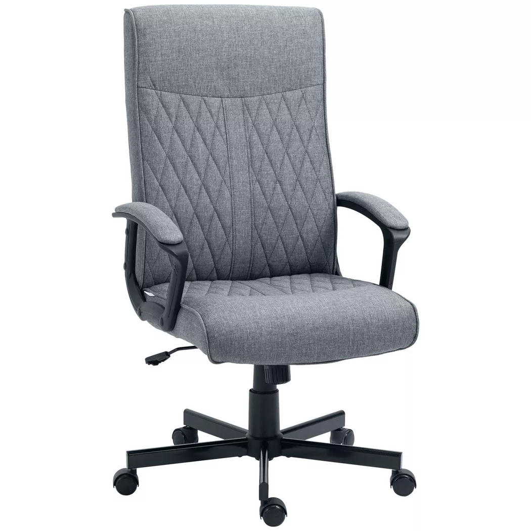 Northio – Bürostuhl Ergonomischer Schreibtischstuhl Mit Wippfunktion, Höhenverstellbar, Drehbar, Für Büro, Dunkelgrau, 105 x 70 cm