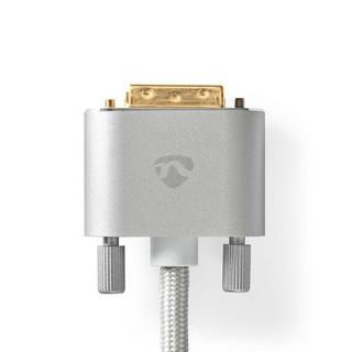 Nedis  HDMI™ Kabel | HDMI™ Stecker | DVI-D 24+1-Pin Male | 2560x1600 | Vergoldet | 2,00 m | Gerade | Geflochten | Silber | Box mit abgedecktem Fenster 