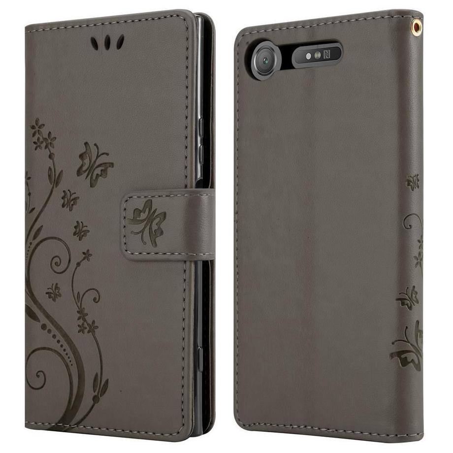 Cadorabo  Hülle für Sony Xperia XZ1 Blumen Design Magnetverschluss 