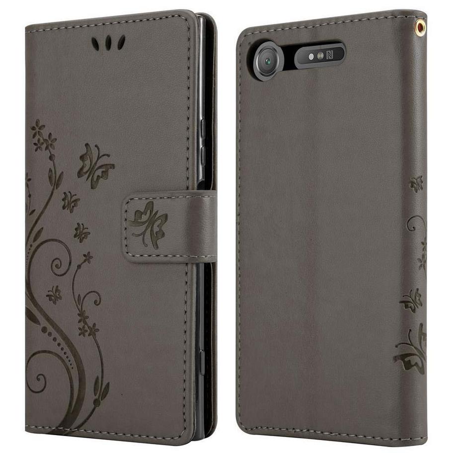 Cadorabo  Hülle für Sony Xperia XZ1 Blumen Design Magnetverschluss 