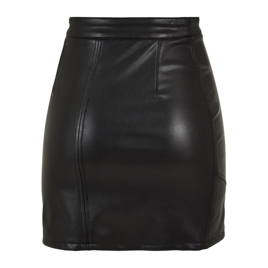 URBAN CLASSICS Gonna Mini in Finta Pelle con Cerniera Frontale  