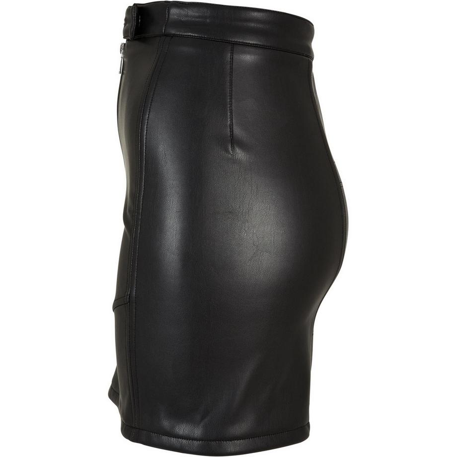 URBAN CLASSICS Gonna Mini in Finta Pelle con Cerniera Frontale  