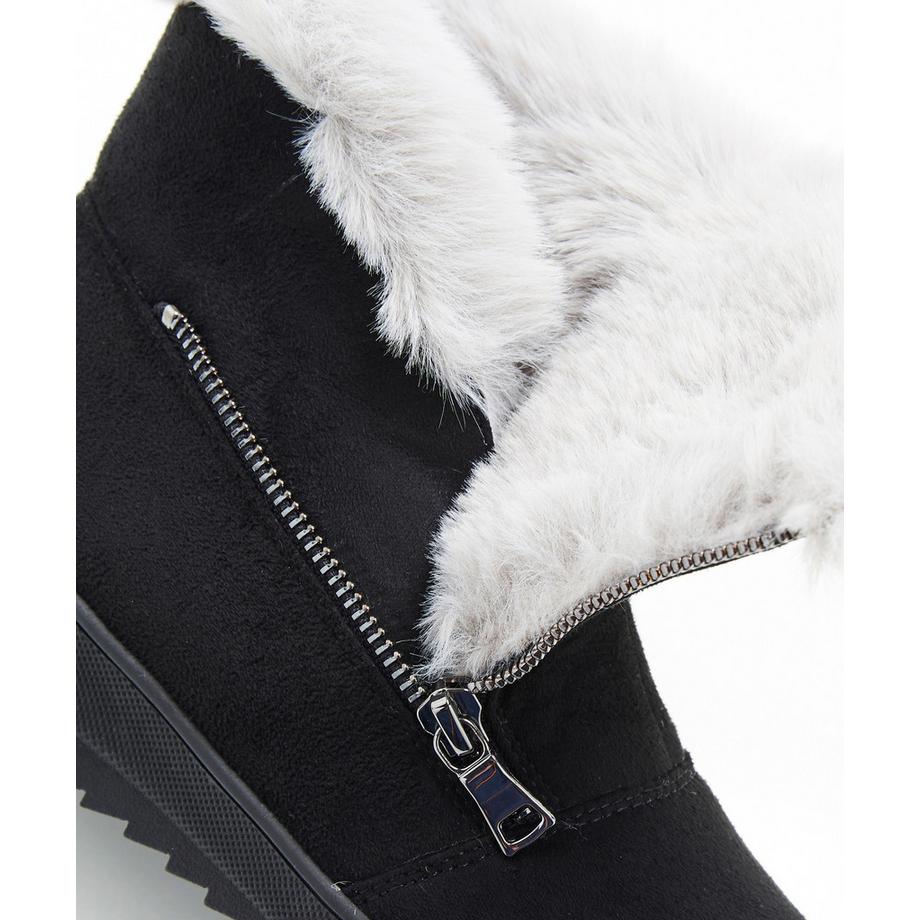 Damart  Boots glissière latérale, dessus textile. 