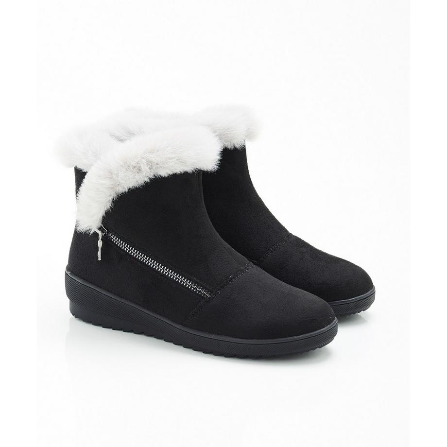 Damart  Boots glissière latérale, dessus textile. 