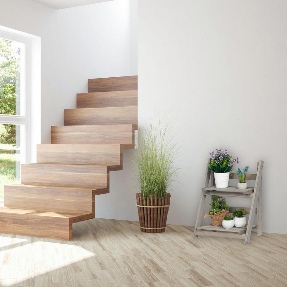 B2X Blumentreppe Holz Grau  