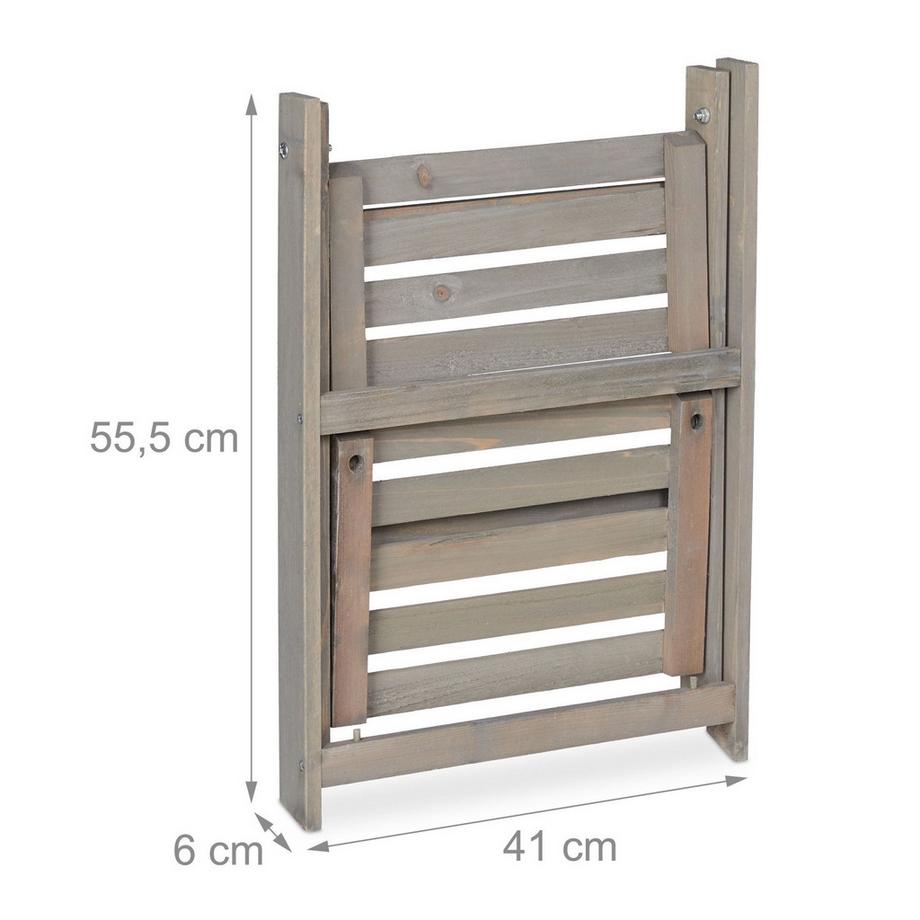 B2X Blumentreppe Holz Grau  