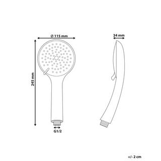 Beliani Kit doccia con soffione e flessibile en ABS (materiale sintetico resistente) Classico TARMA  