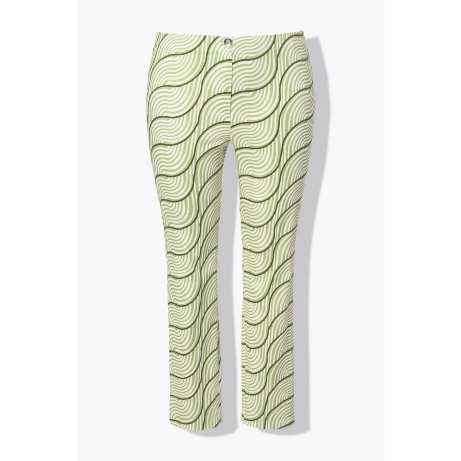 Ulla Popken Pantaloni Slim Fit con Stampa Grafica e Cintura Elastica  