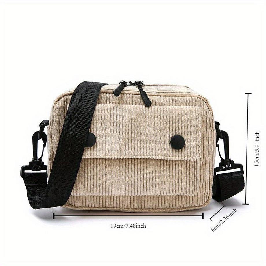 Only-bags.store Mini Crossbody Tasche mit Cordstoff Optik  