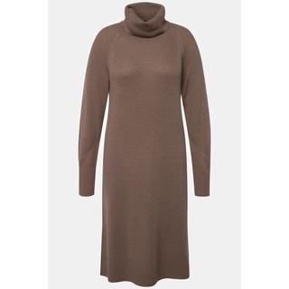 Ulla Popken  Robe en maille côtelée, manches longues et col montant, silhouette en H 