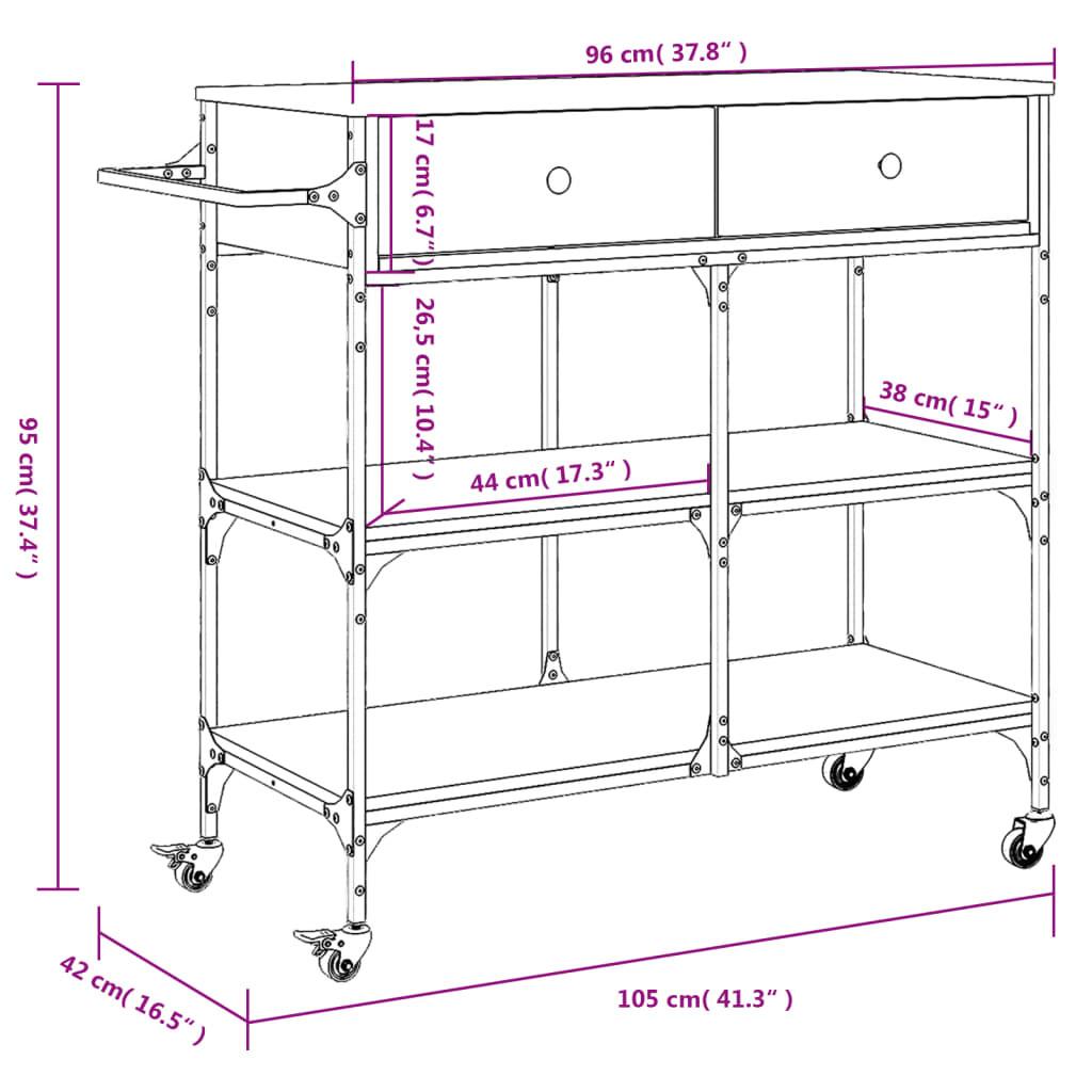 VidaXL carrello da cucina Legno multistrato  