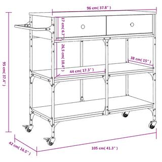 VidaXL Chariot de cuisine bois d'ingénierie  