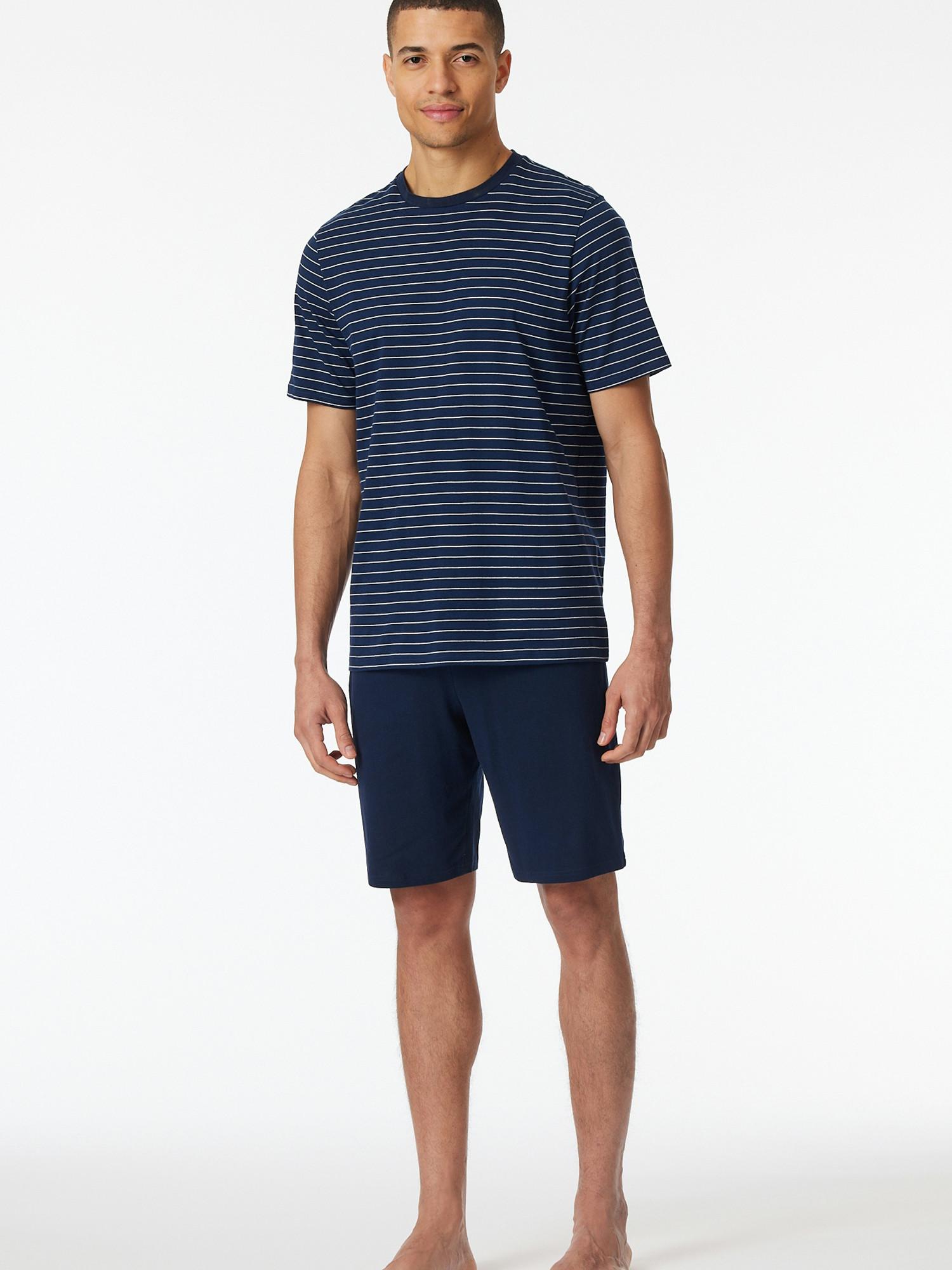 Schiesser Casual Essentials Gestreifter Kurzarm Pyjama  