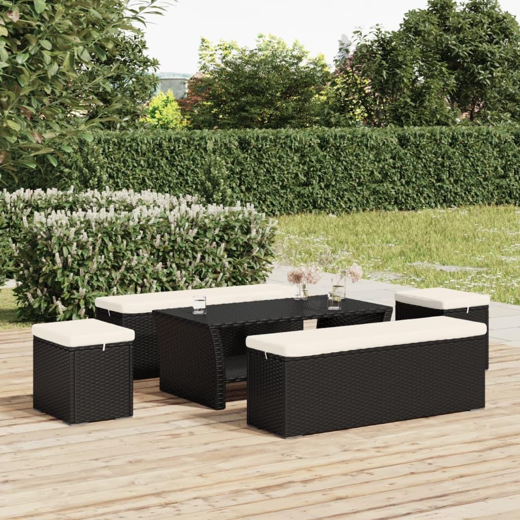 VidaXL Banc pouf rotin synthétique  